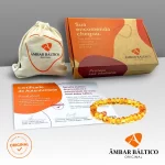 Pulseira de âmbar adulto barroco mel polido sem fecho - 18 cm